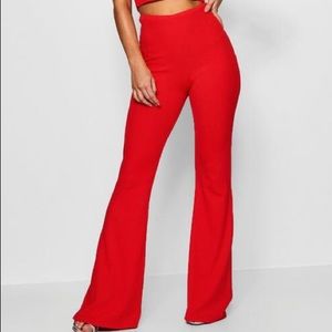 New Red Flare Knit Pants